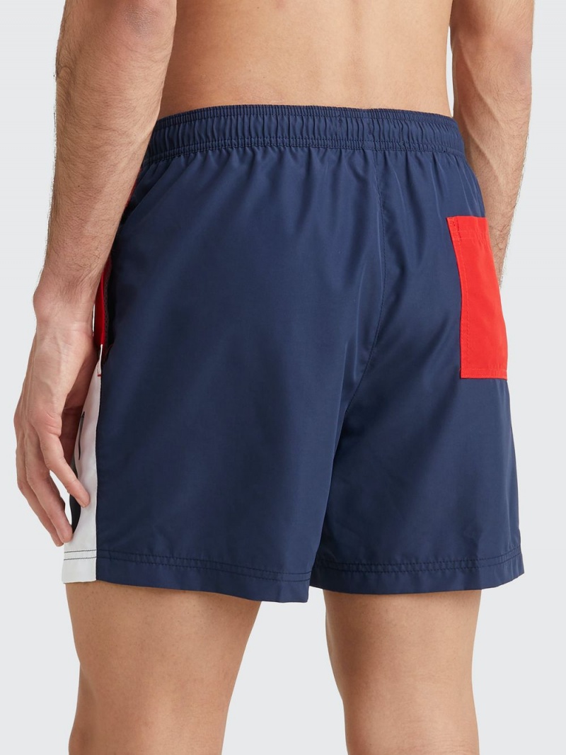 Tommy Hilfiger Archive Colour-Blocked Mid Length Badshorts Herr Marinblå | 601-SBHPEA