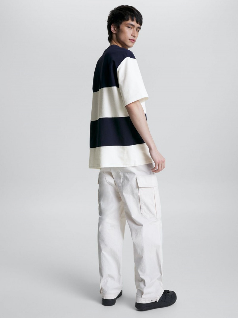 Tommy Hilfiger Archive Colour-Blocked Oversized Fit T-shirt Herr Marinblå | 629-WQXHZJ