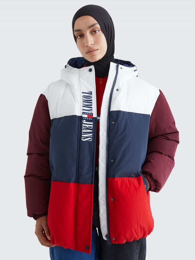 Tommy Hilfiger Archive Colour-Blocked Puffer Jackor Dam Olika Färger | 814-SGYBEZ