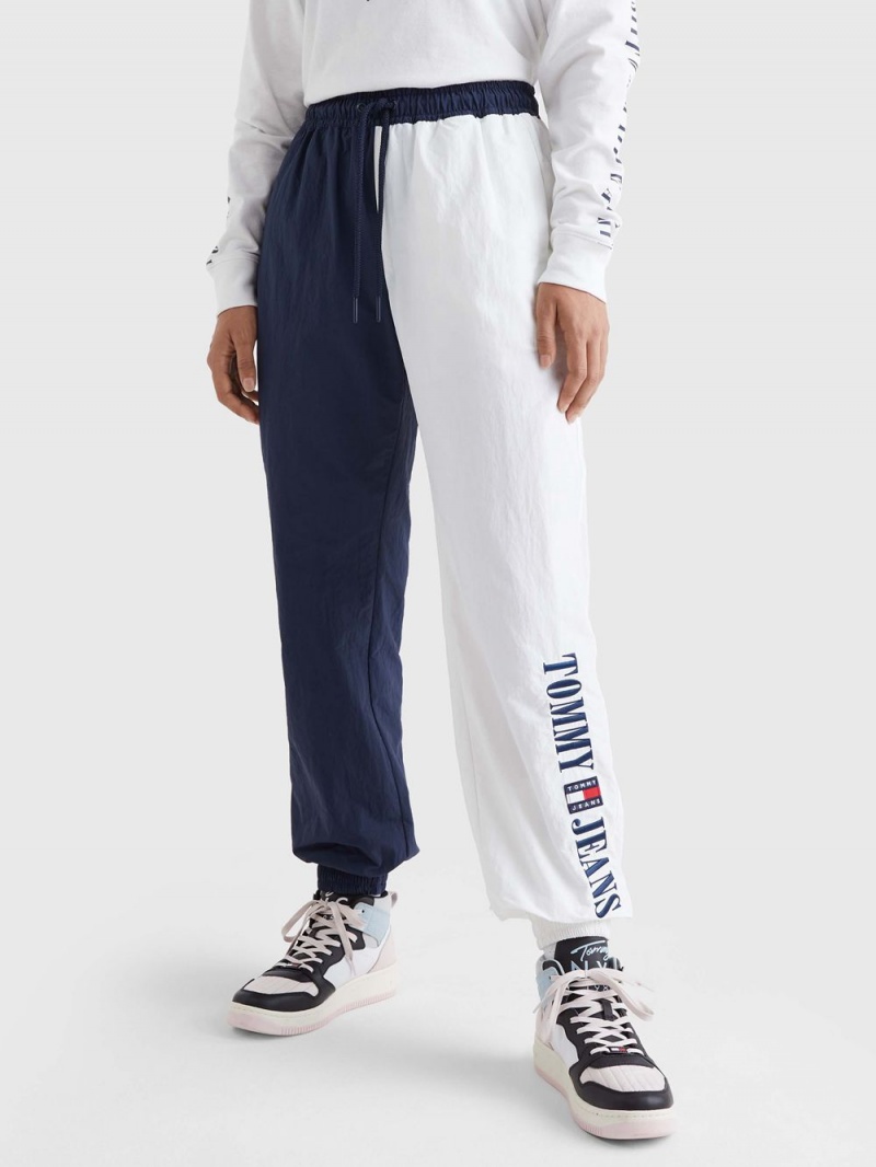 Tommy Hilfiger Archive Colour-Blocked Relaxed Mjukisbyxor Dam Marinblå Vita | 492-GKVQOC