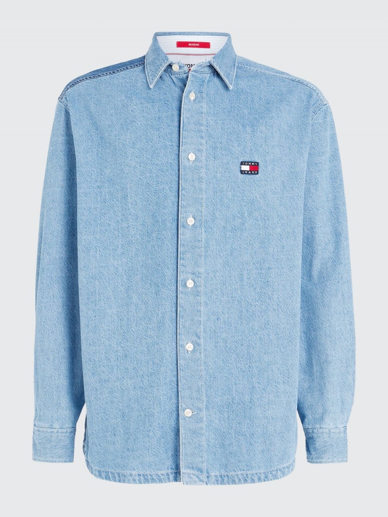 Tommy Hilfiger Archive Oversized Denim Over Skjorta Herr Indigo | 692-JNMGDW