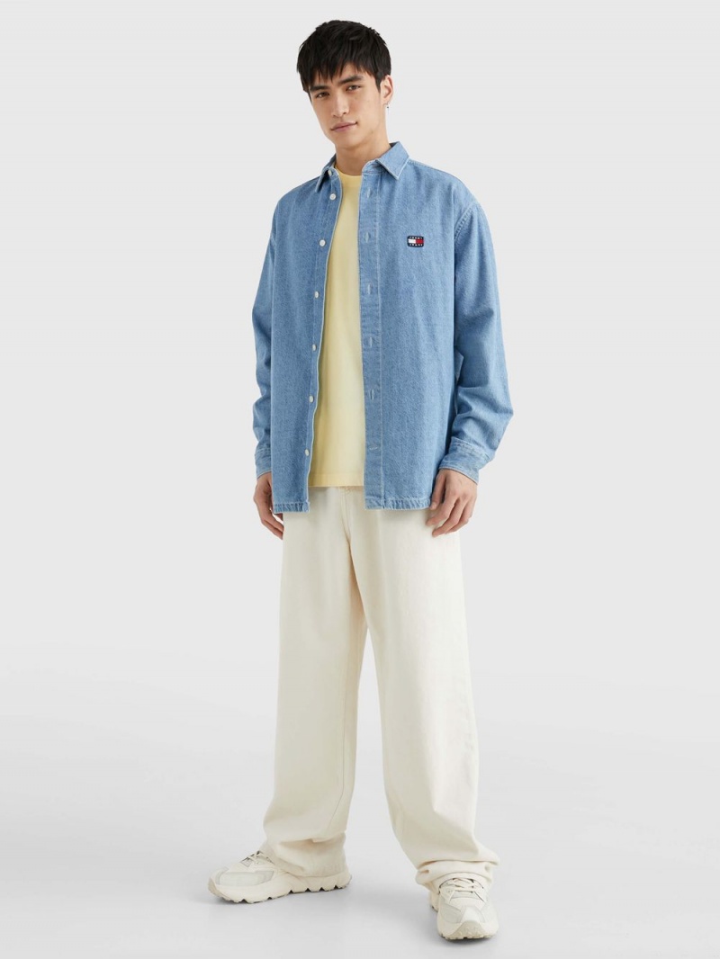 Tommy Hilfiger Archive Oversized Denim Over Skjorta Herr Indigo | 692-JNMGDW