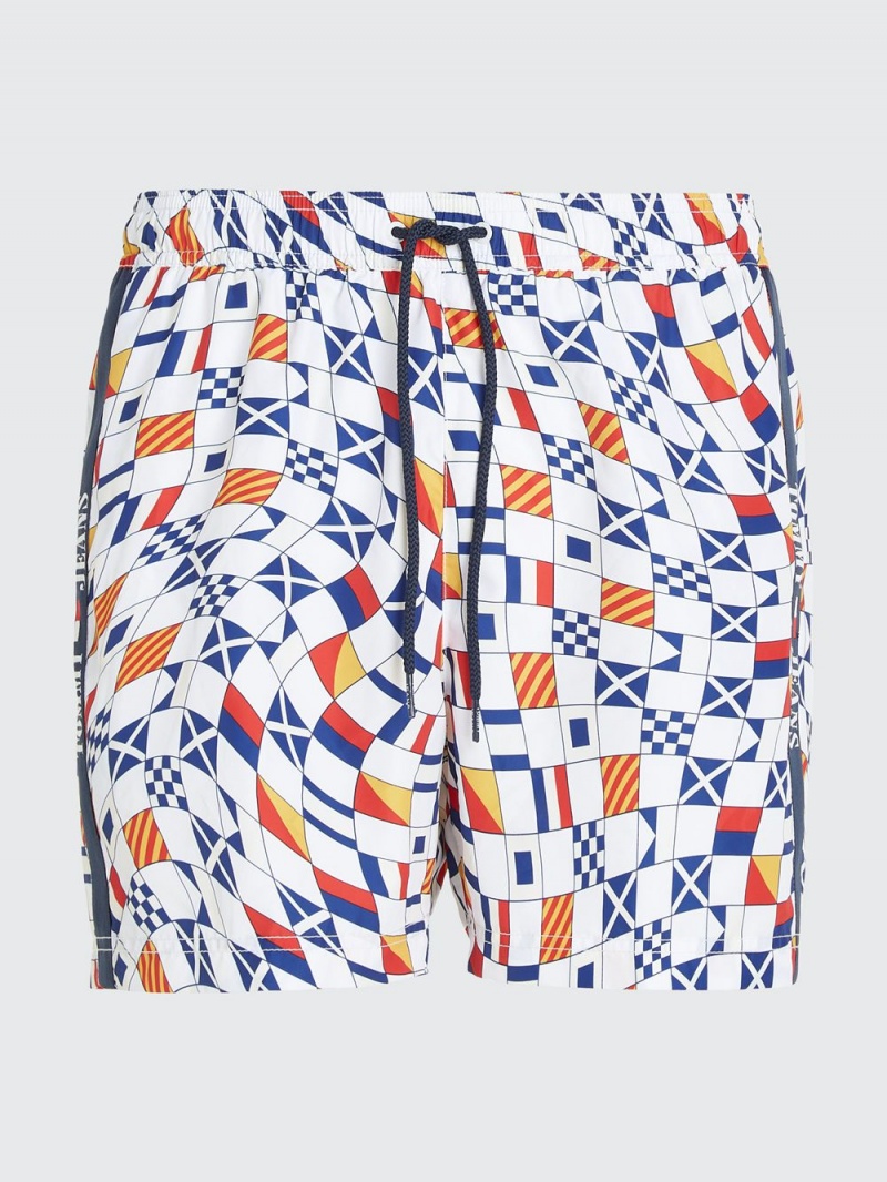 Tommy Hilfiger Archive Print Mid Length Badshorts Herr Mintgröna | 513-GKWSYZ