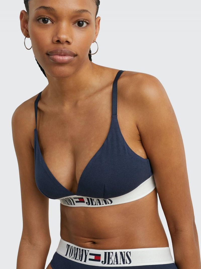 Tommy Hilfiger Archive Unlined Triangle BH Dam Marinblå | 820-XYHWNT