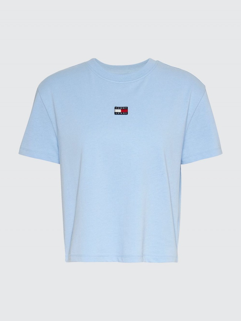 Tommy Hilfiger Badge Klassiska Fit T-shirt Dam Blå | 817-QGIBPH