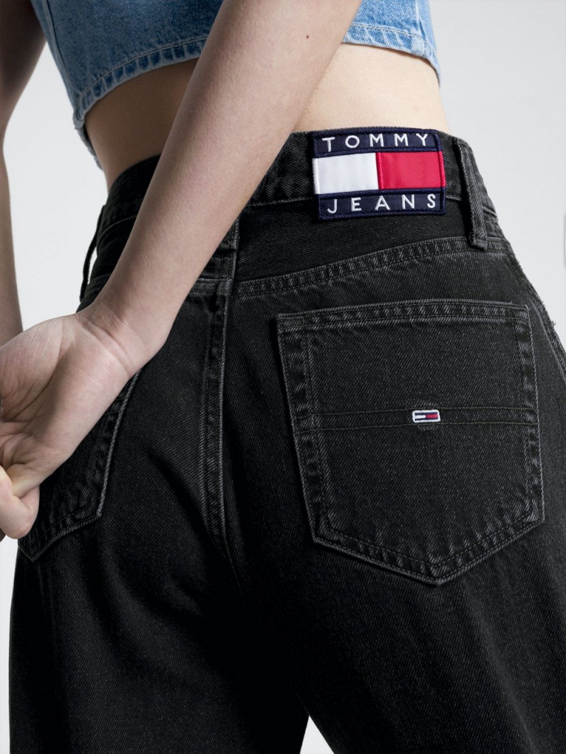 Tommy Hilfiger Betsy Mid Rise Baggy Black Jeans Dam Svarta | 684-ZILDOX