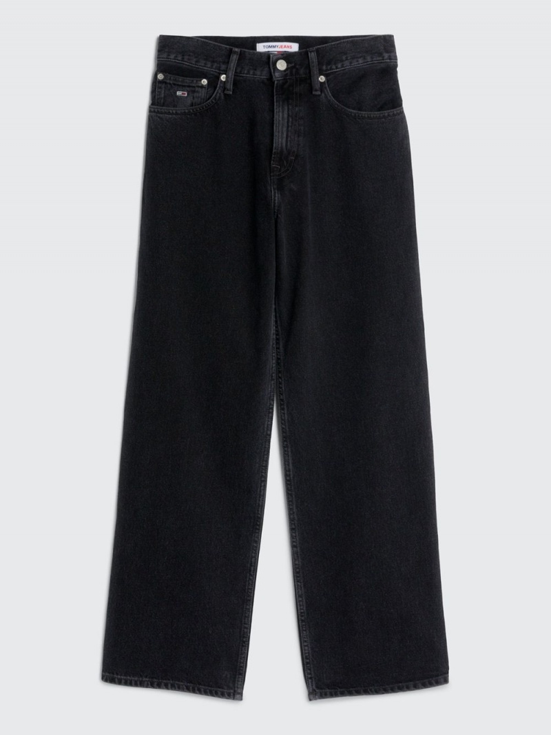 Tommy Hilfiger Betsy Mid Rise Baggy Black Jeans Dam Svarta | 684-ZILDOX