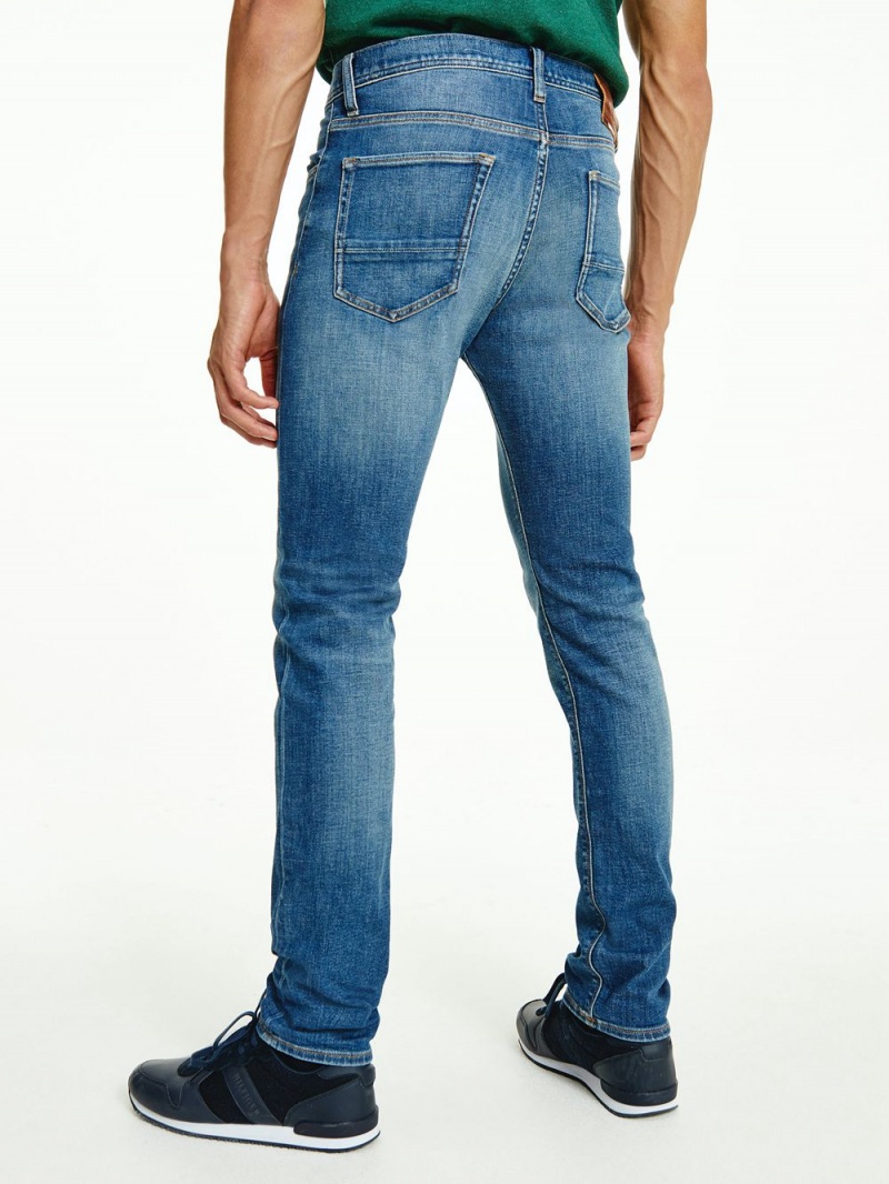 Tommy Hilfiger Bleecker Slim Faded Jeans Herr Indigo | 849-SUVOBZ