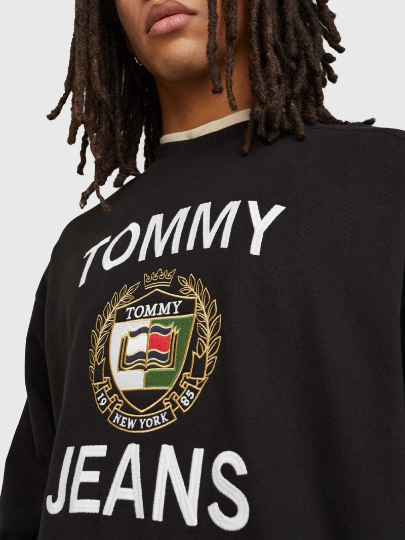 Tommy Hilfiger Boxy Fit Logo Tröjor Herr Svarta | 492-GPAVIK