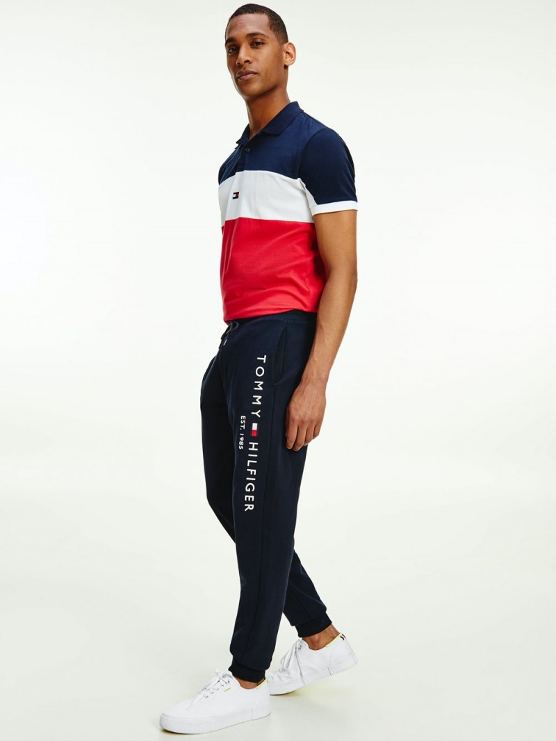 Tommy Hilfiger Branded Leg Organic Bomull Mjukisbyxor Herr Marinblå | 864-MBJAFU