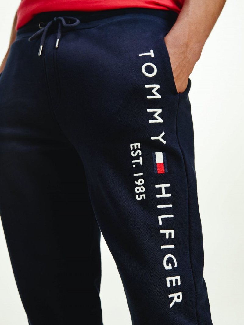 Tommy Hilfiger Branded Leg Organic Bomull Mjukisbyxor Herr Marinblå | 864-MBJAFU