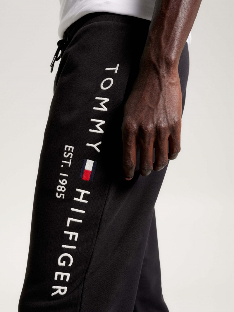 Tommy Hilfiger Branded Leg Organic Bomull Mjukisbyxor Herr Svarta | 365-FHRDAW