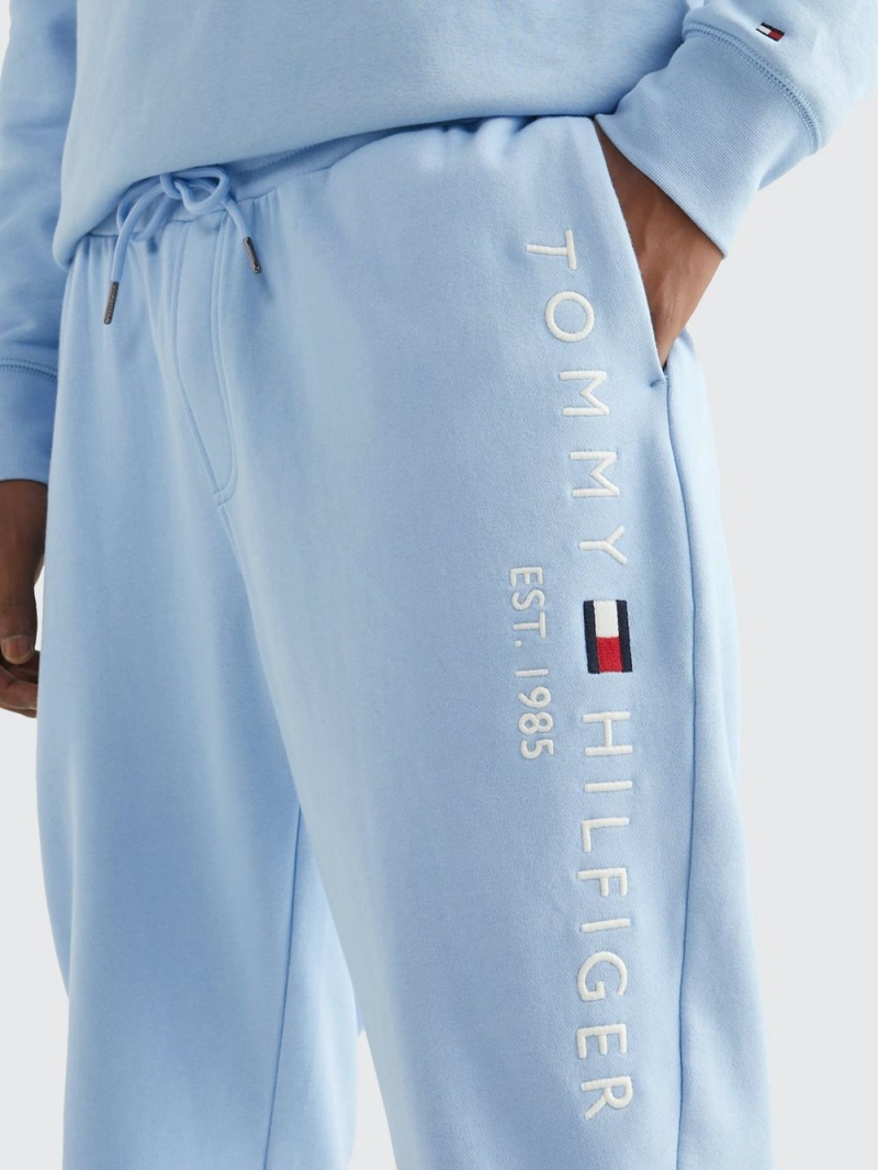 Tommy Hilfiger Branded Leg Organic Bomull Mjukisbyxor Herr Blå | 952-VYTDIM