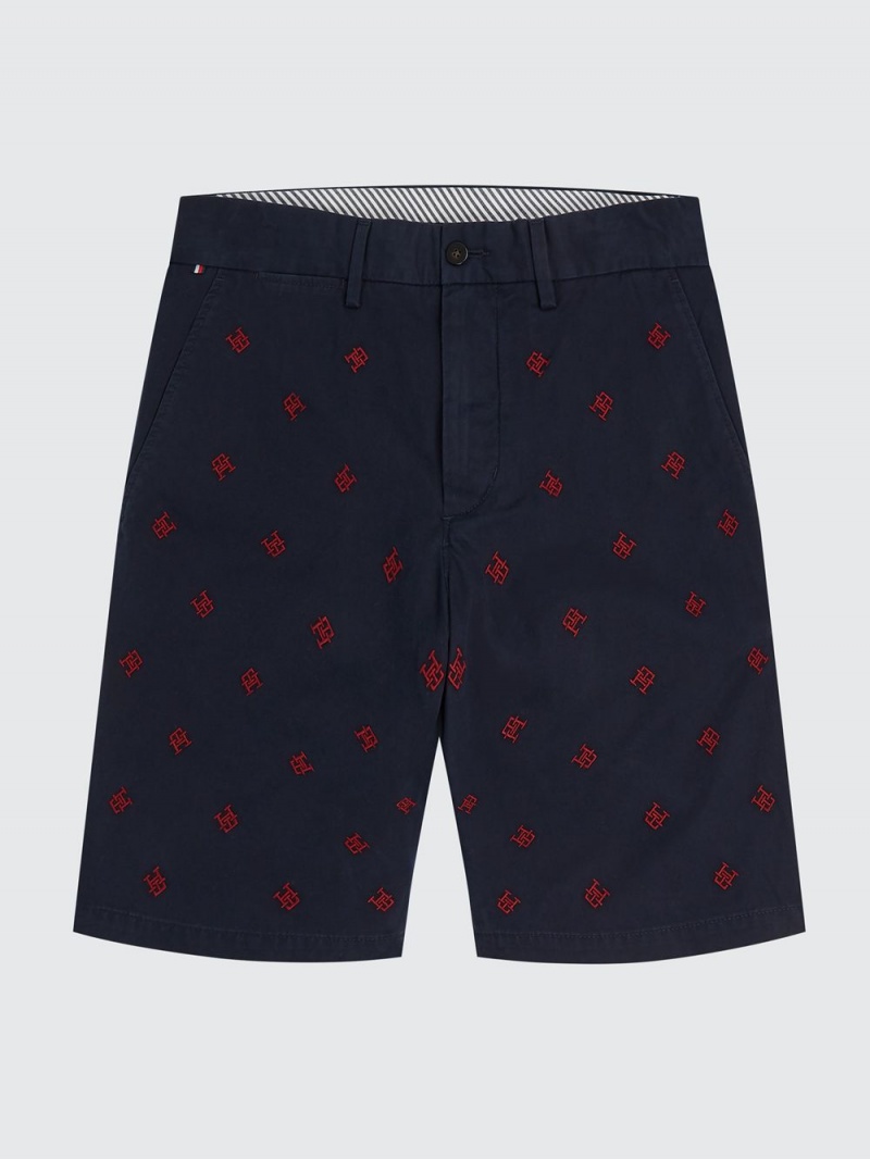 Tommy Hilfiger Brooklyn Monogram Shorts Herr Marinblå | 735-QYVJMH