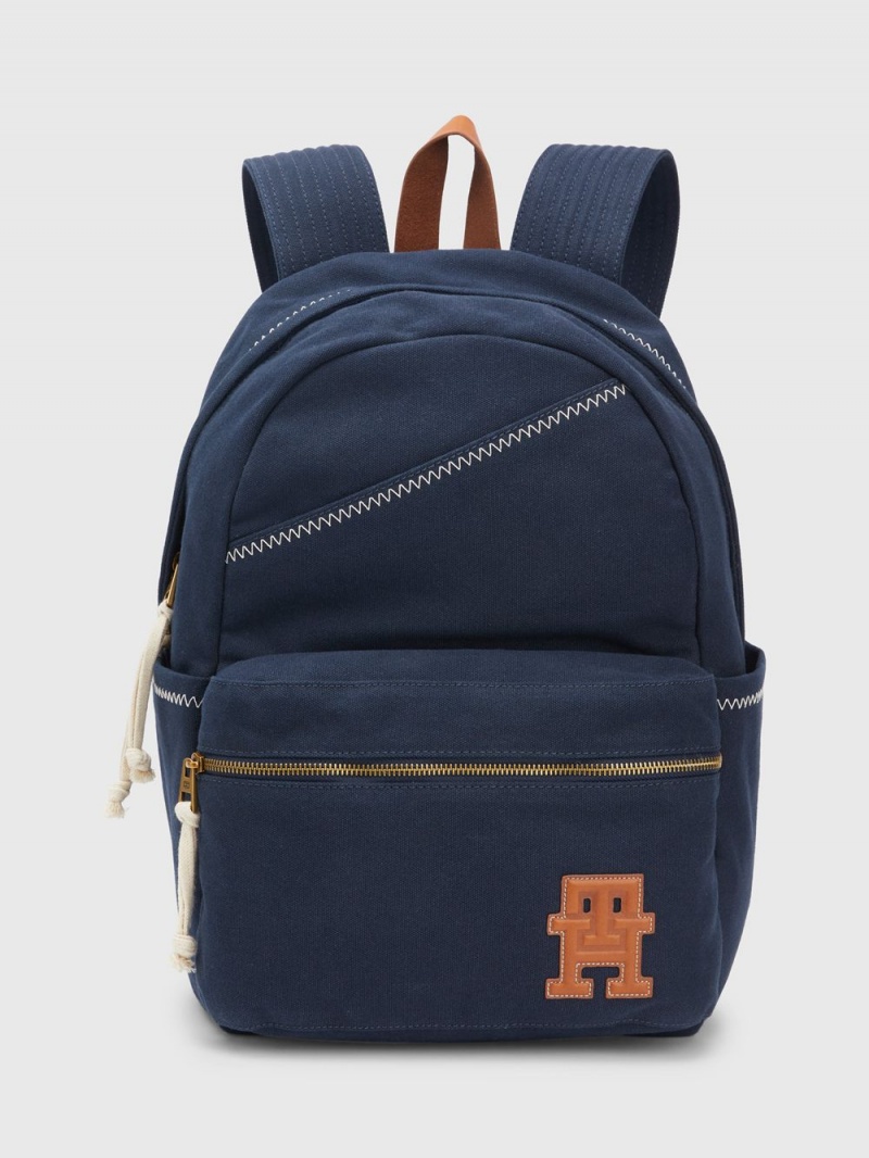 Tommy Hilfiger Canvas Monogram Ryggsäck Herr Marinblå | 045-YFILPG