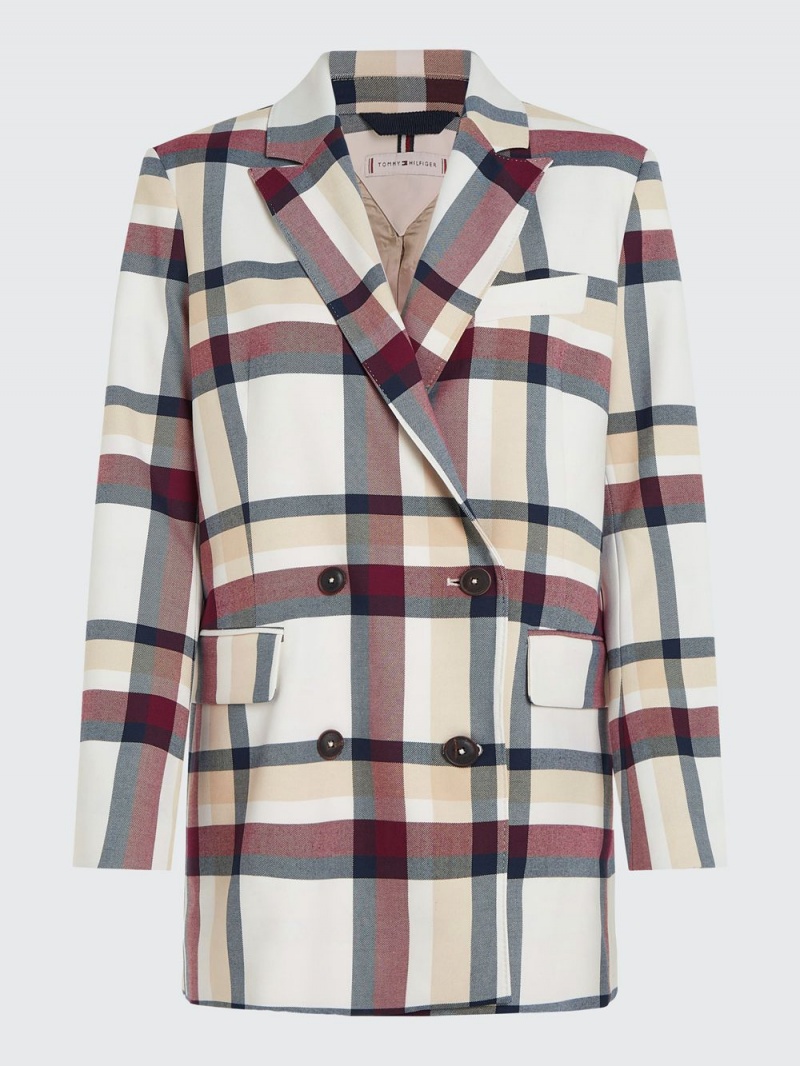 Tommy Hilfiger Check Double Breasted Blazer Dam Olika Färger | 709-QARHIB