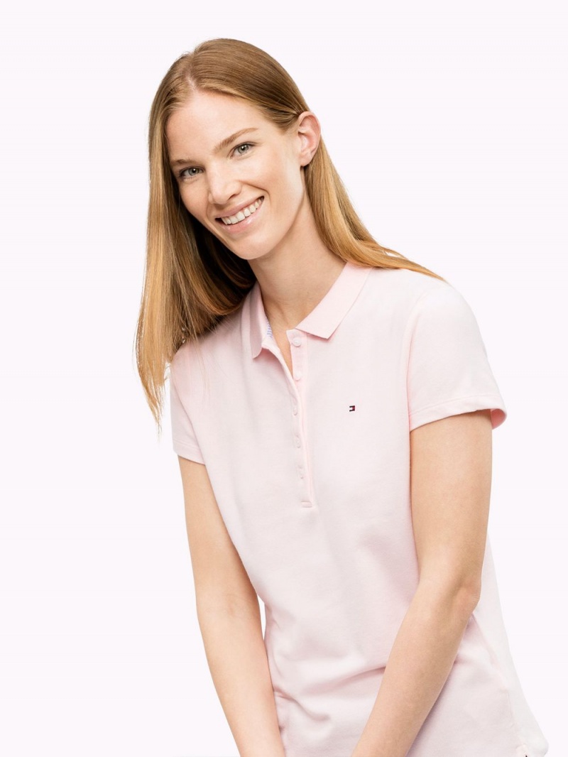 Tommy Hilfiger Chiara Piketröja Dam Rosa | 649-WEIUZC