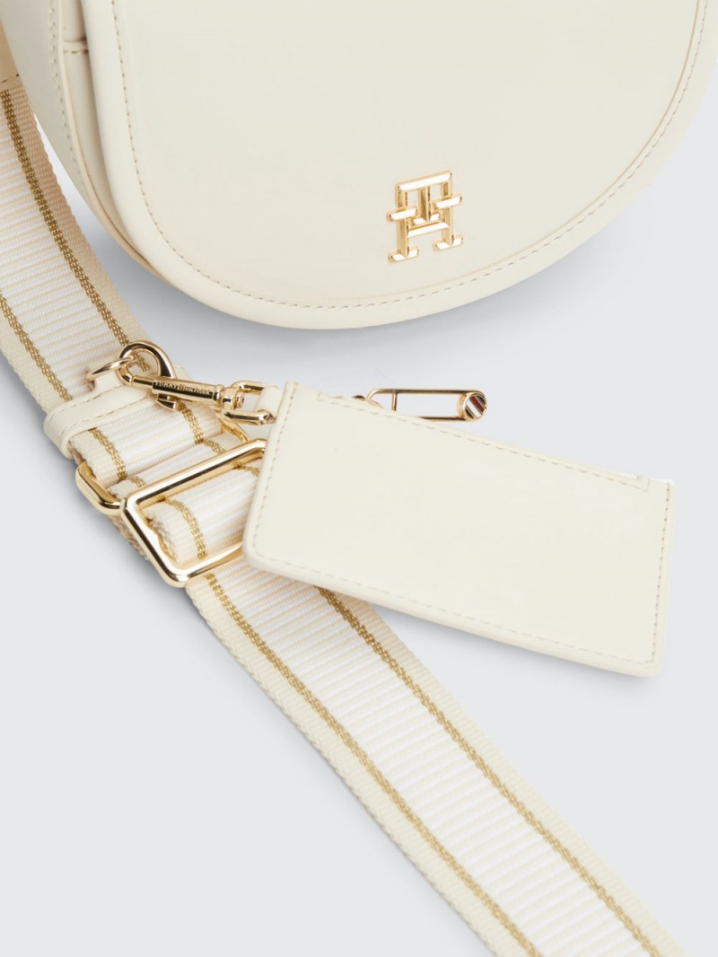 Tommy Hilfiger City Monogram Saddle Väskor Dam Beige | 486-TJPVMS