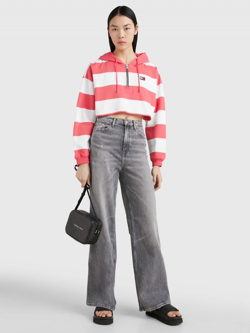 Tommy Hilfiger Claire High Rise Breda Faded Jeans Dam Svarta | 052-KWSACO