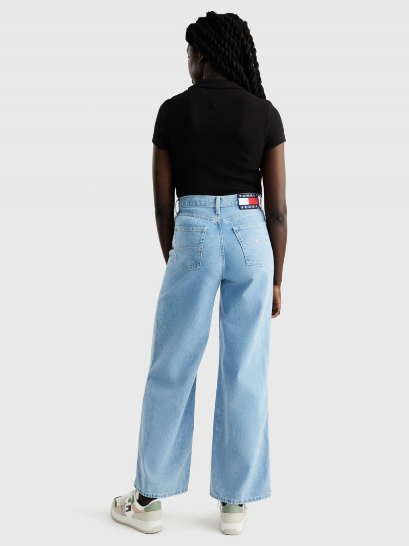 Tommy Hilfiger Claire High Rise Breda Leg Jeans Dam Blå | 401-CPKYXV