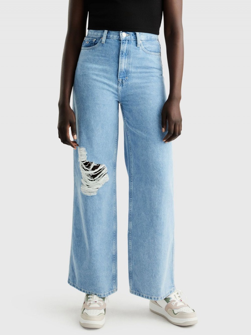 Tommy Hilfiger Claire High Rise Breda Leg Jeans Dam Blå | 401-CPKYXV