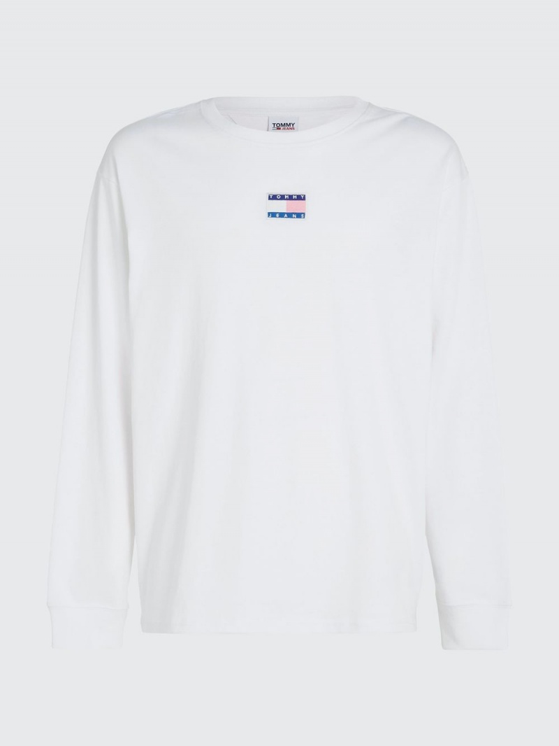 Tommy Hilfiger College Long Sleeve Relaxed Fit T-shirt Herr Vita | 703-DISTYB