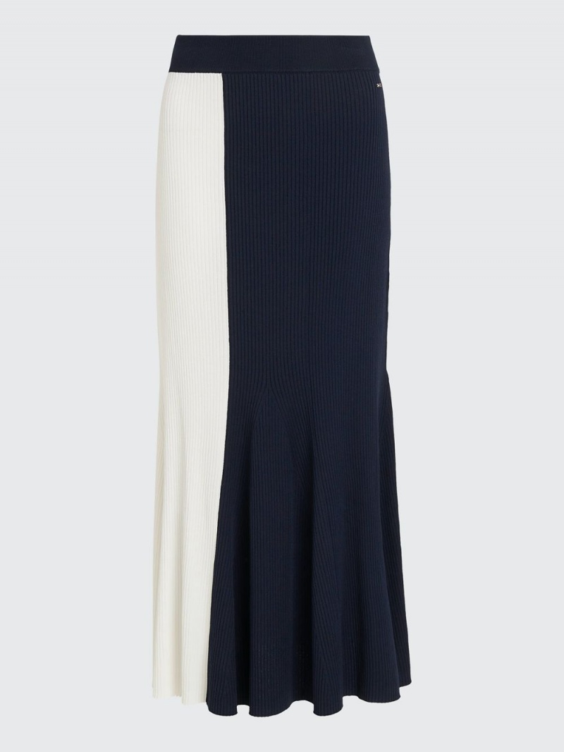 Tommy Hilfiger Colour-Blocked Fit And Flare Maxi Kjolar Dam Olika Färger | 508-KJCVRY