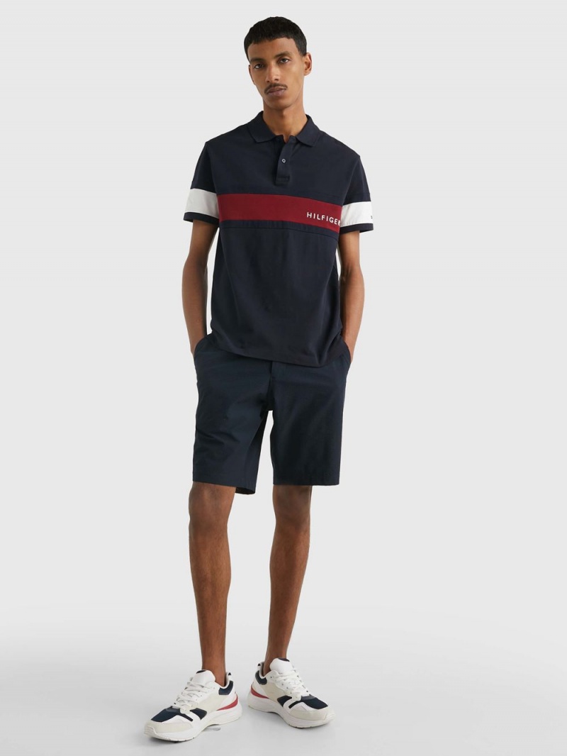 Tommy Hilfiger Colour-Blocked Regular Fit Piketröja Herr Marinblå | 586-SQMCGN