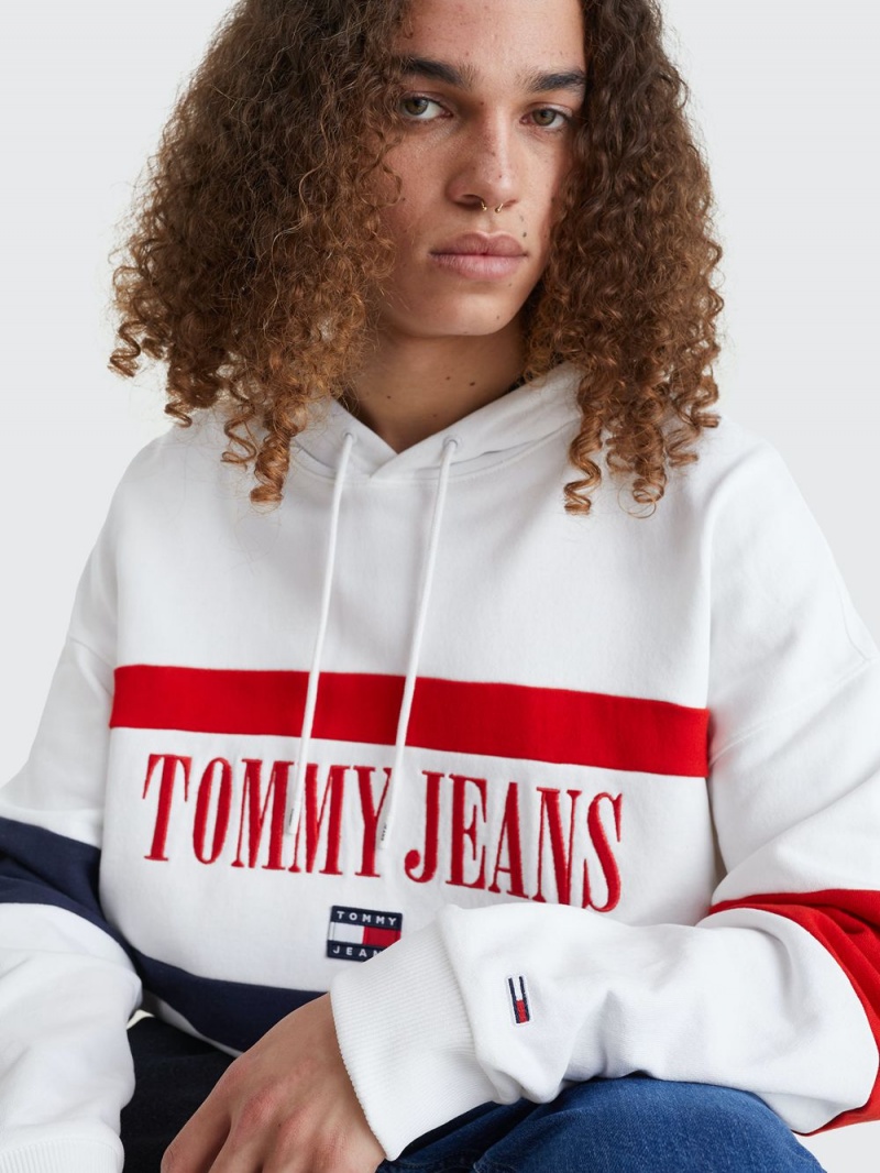 Tommy Hilfiger Colour-Blocked Skater Hoodie Herr Vita | 673-GACWBO