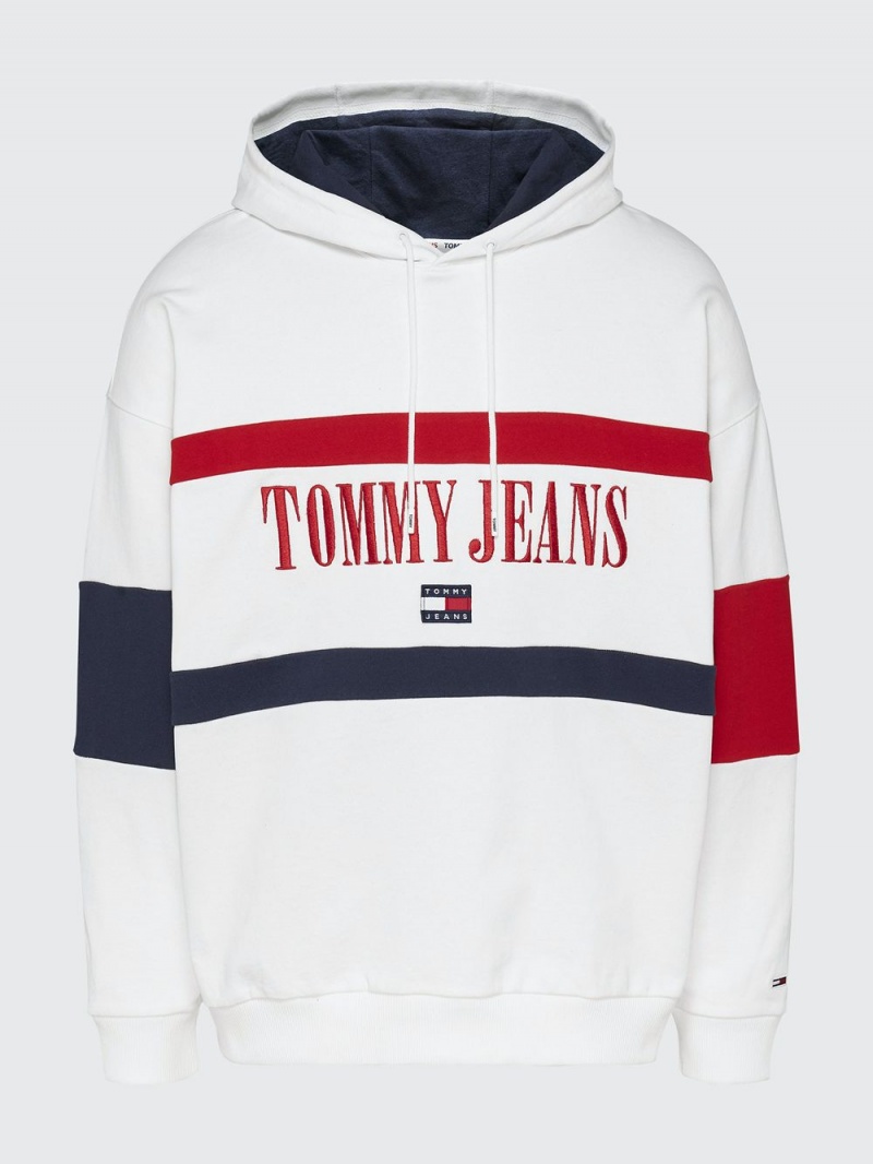 Tommy Hilfiger Colour-Blocked Skater Hoodie Herr Vita | 673-GACWBO