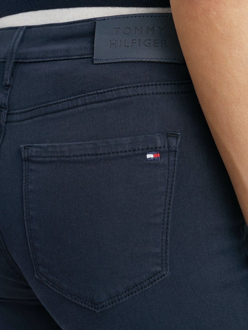 Tommy Hilfiger Como Mid Rise Mager Jeans Dam Marinblå | 725-FQYPZB