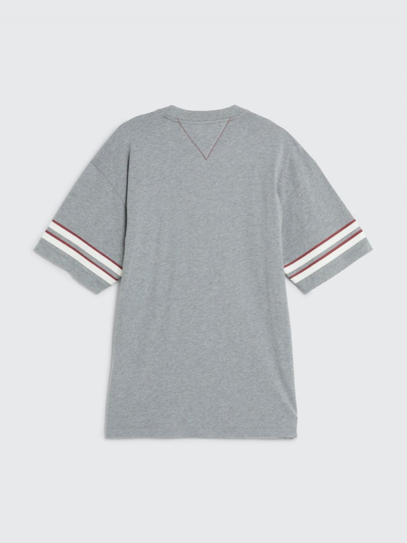 Tommy Hilfiger Contrast Stripe Archive Fit T-shirt Herr Grå | 035-WMIENH