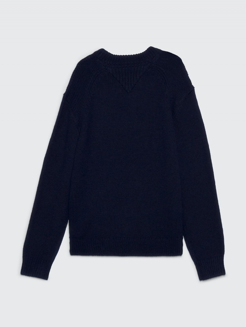 Tommy Hilfiger Crest Embroidery Archive Fit Jumpers Herr Marinblå | 214-QTLWNG