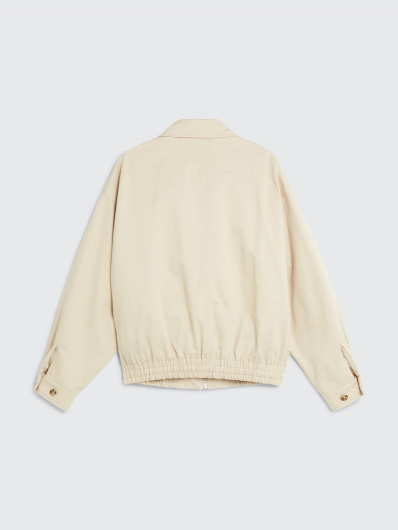 Tommy Hilfiger Crest Relaxed Fit Twill Coach Jackor Herr Beige | 274-AOXBYT