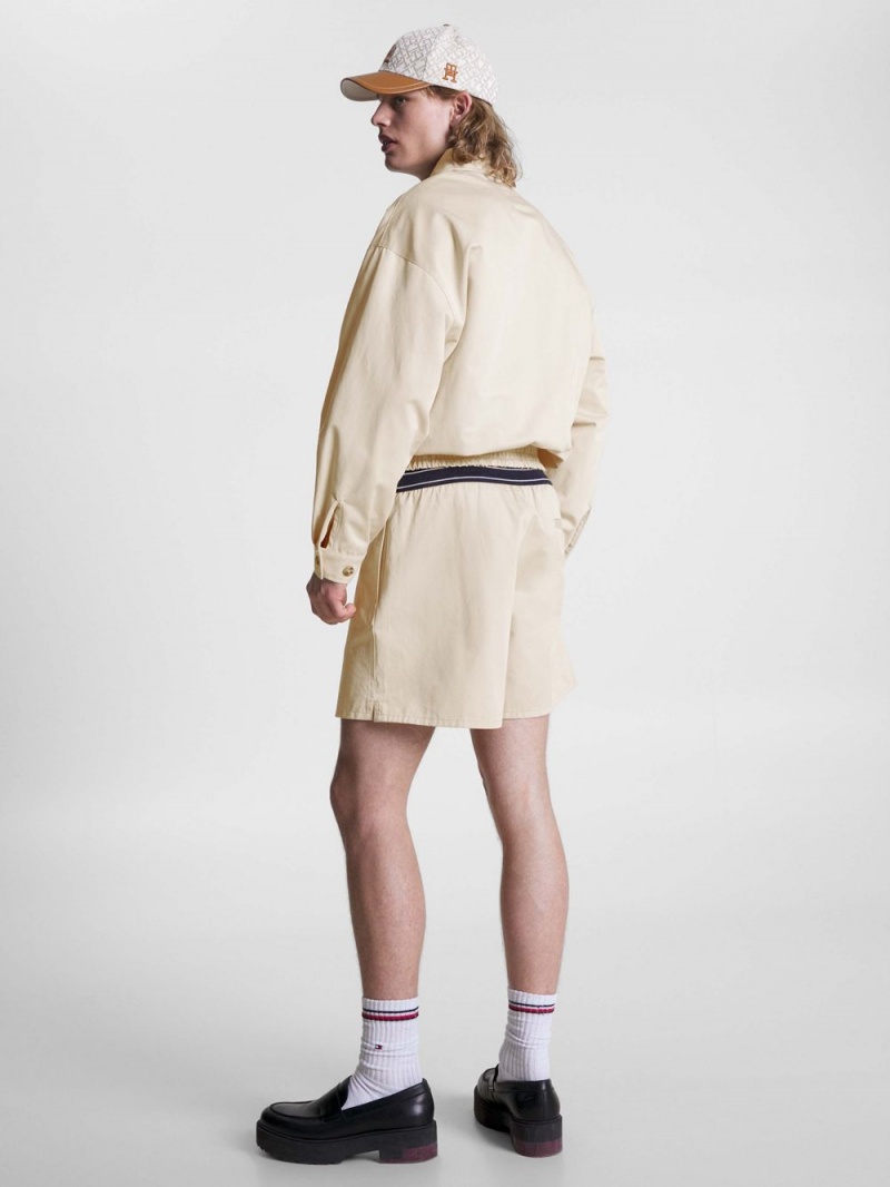 Tommy Hilfiger Crest Twill Chino Shorts Herr Beige | 236-ZOEYPT