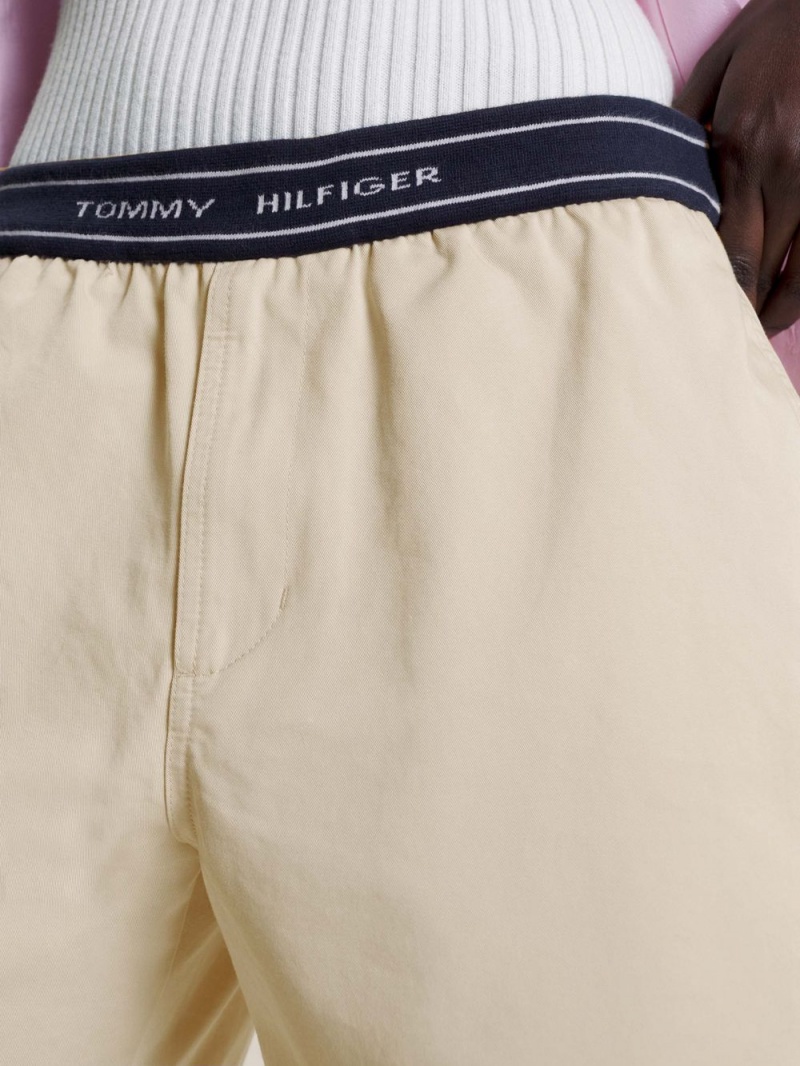 Tommy Hilfiger Crest Twill Chino Shorts Herr Beige | 236-ZOEYPT