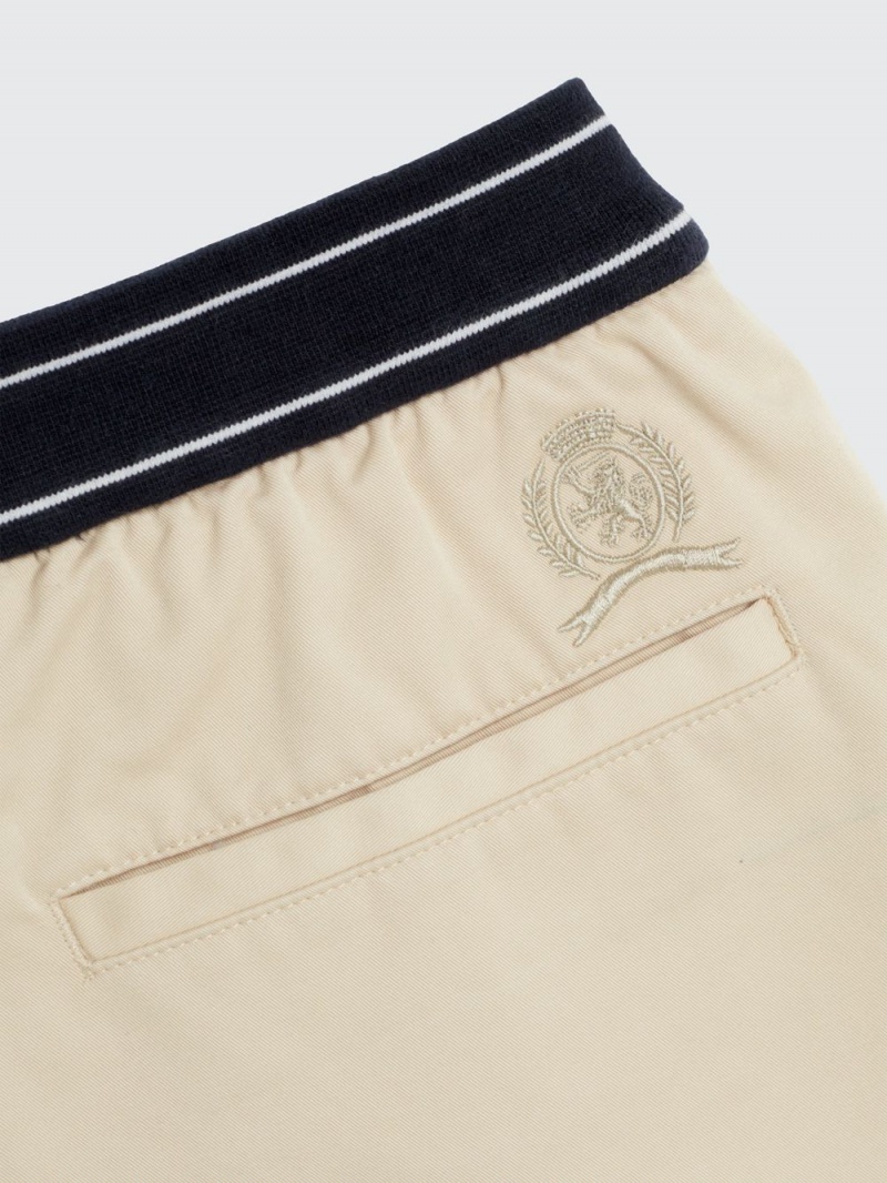 Tommy Hilfiger Crest Twill Chino Shorts Herr Beige | 236-ZOEYPT