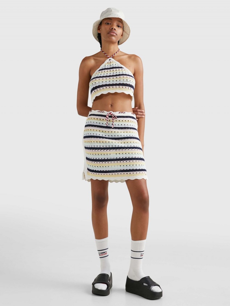 Tommy Hilfiger Crochet Stripe Kjolar Dam Olika Färger | 832-YLGRZM