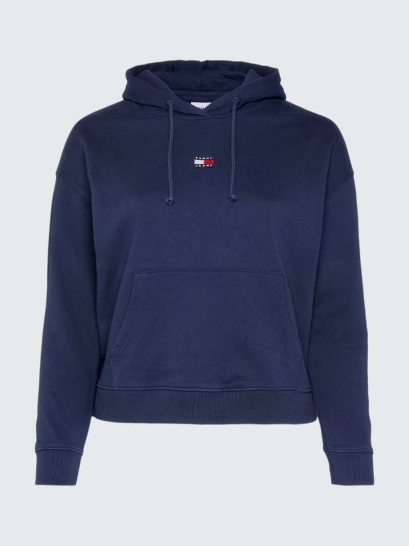 Tommy Hilfiger Curve Badge Boxy Fit Hoodie Dam Marinblå | 917-FUVISK