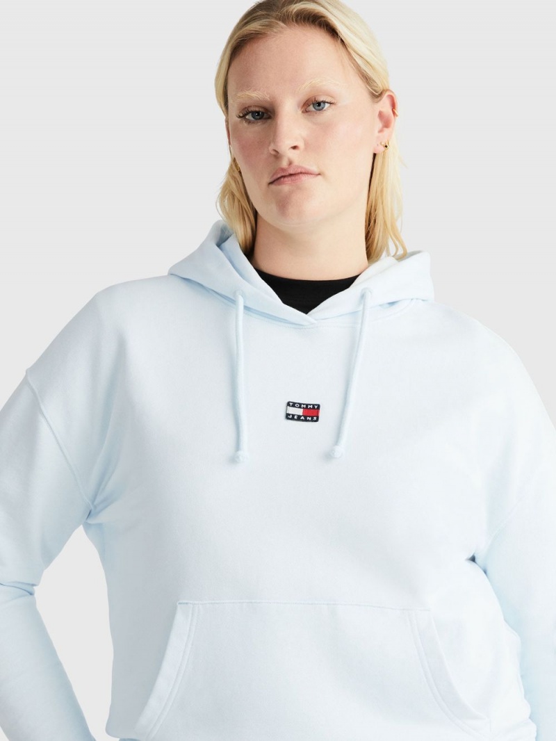 Tommy Hilfiger Curve Badge Boxy Fit Hoodie Dam Blå | 820-ORWQDY