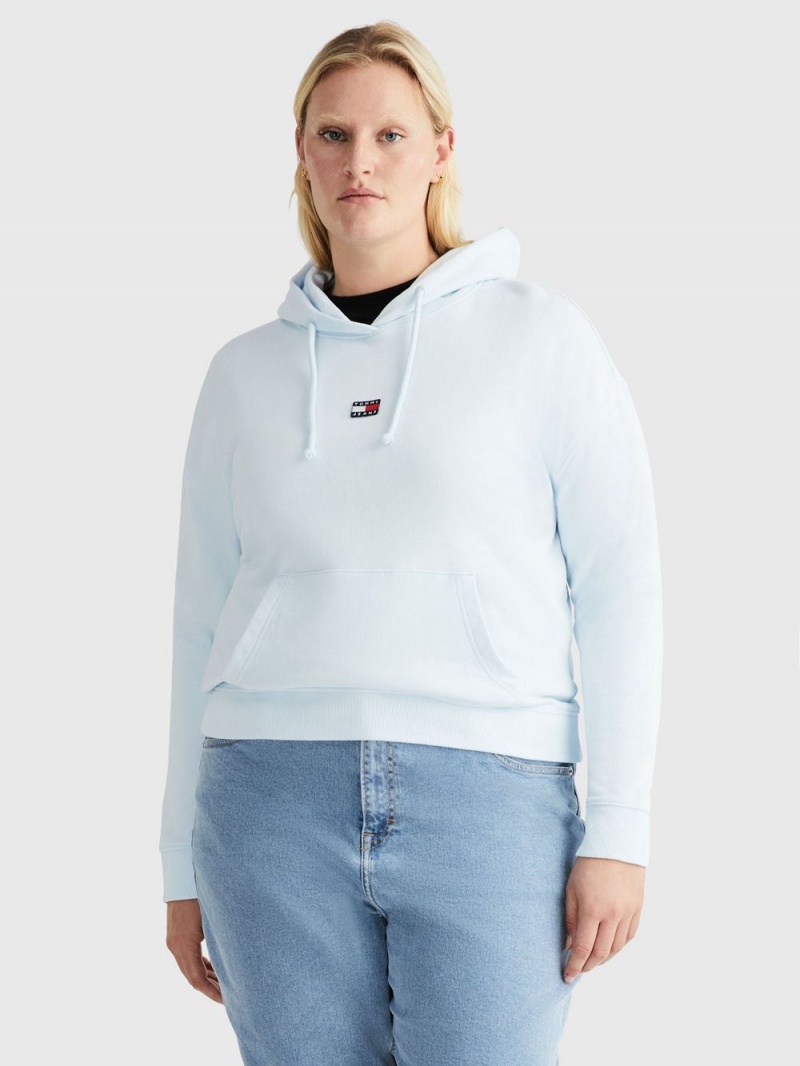 Tommy Hilfiger Curve Badge Boxy Fit Hoodie Dam Blå | 820-ORWQDY