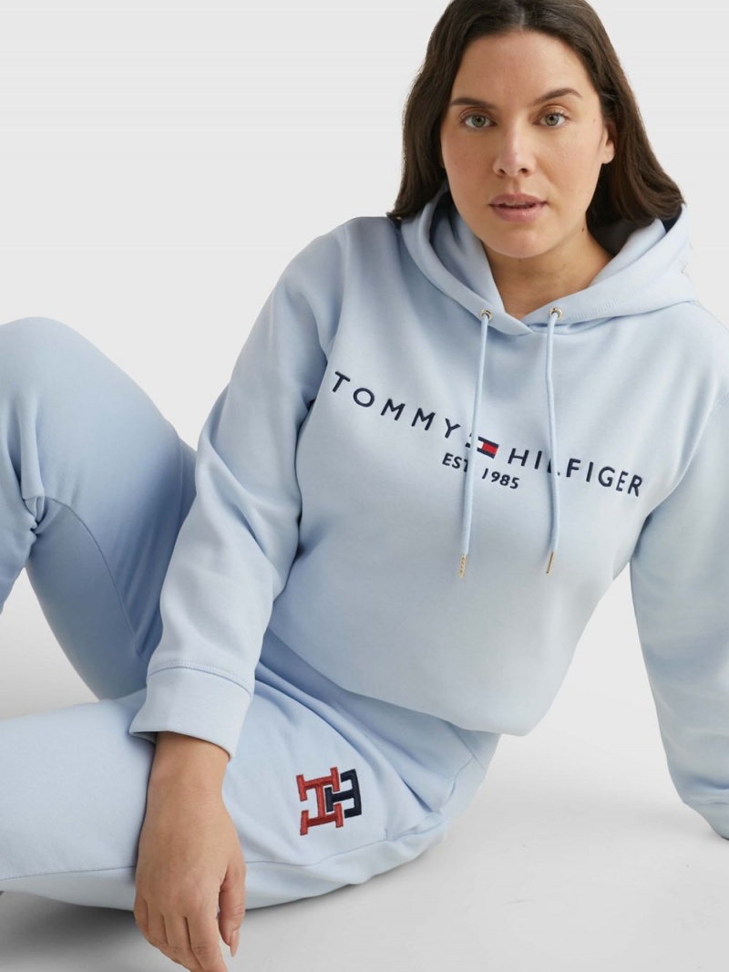 Tommy Hilfiger Curve Monogram Tapered Mjukisbyxor Dam Blå | 120-XAKIEM