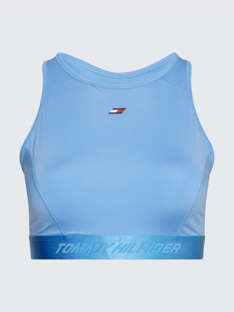 Tommy Hilfiger Curve Sport Essential Medium Support Racerback BH Dam Blå | 175-XUQPWZ