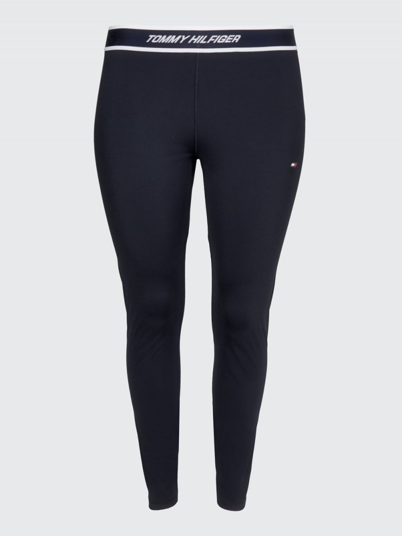 Tommy Hilfiger Curve Sport Tape Leggings Dam Marinblå | 149-UEDRVG