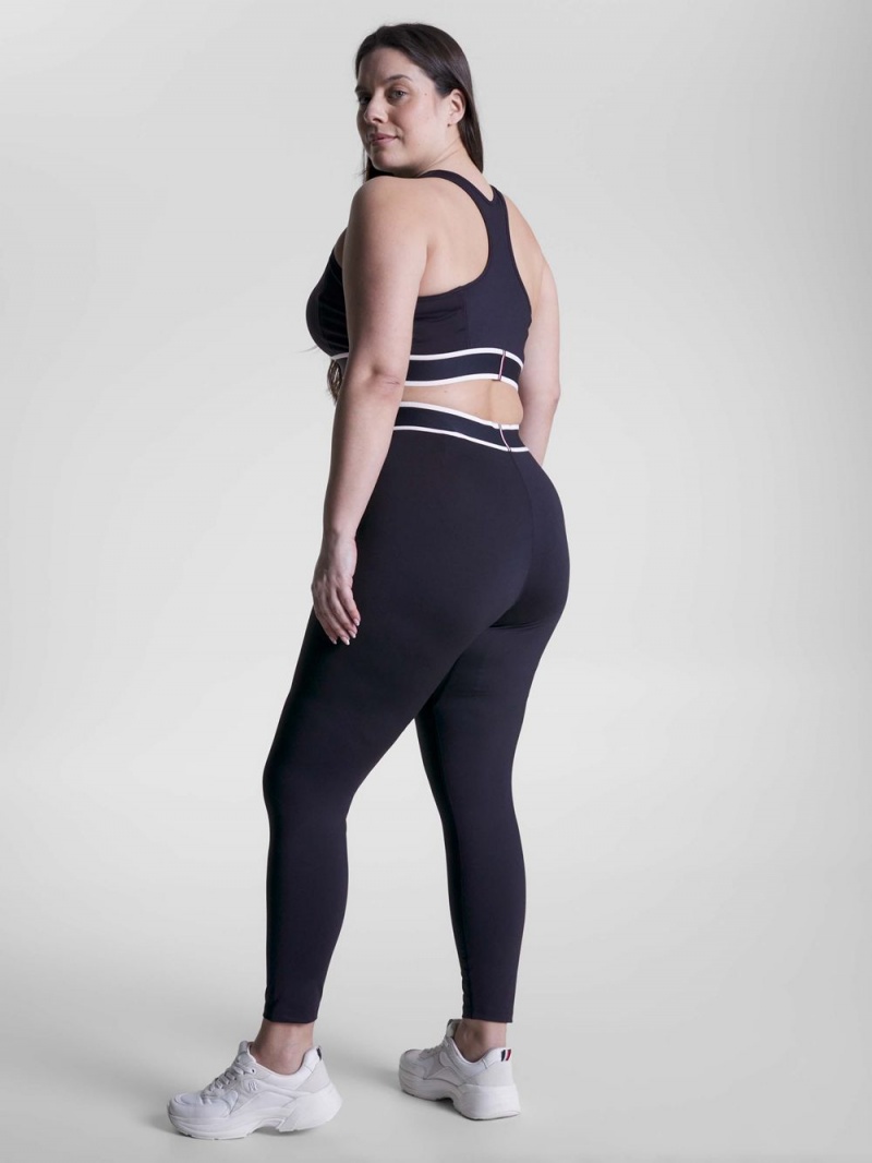 Tommy Hilfiger Curve Sport Tape Leggings Dam Marinblå | 149-UEDRVG