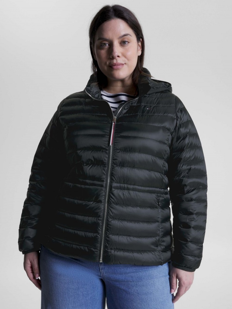 Tommy Hilfiger Curve Vatten Repellent Down Puffer Jackor Dam Svarta | 521-CUXING