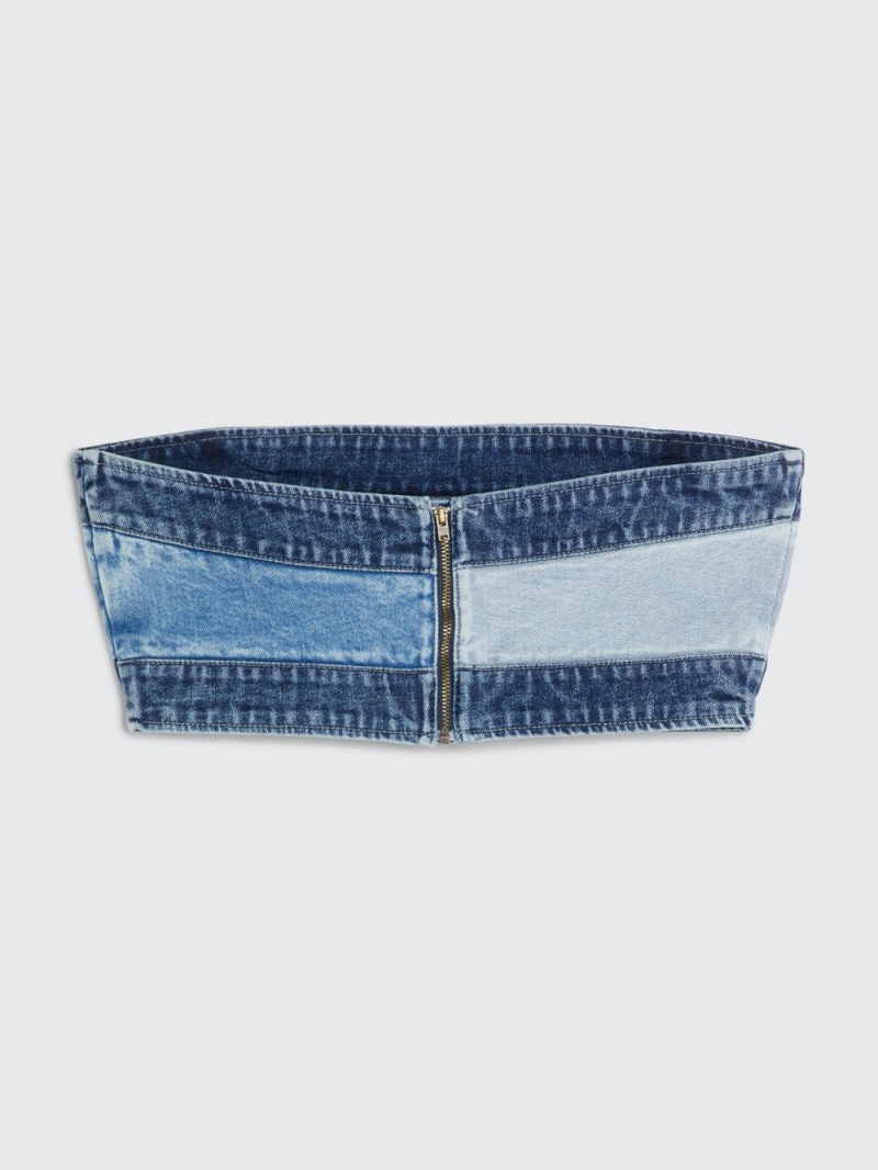 Tommy Hilfiger Denim Flag Bandeau BH Dam Blå | 938-AMNBEL