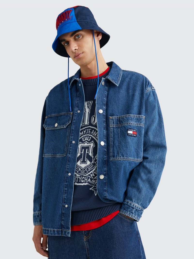 Tommy Hilfiger Denim Skjorta Herr Blå | 695-SIXEYM