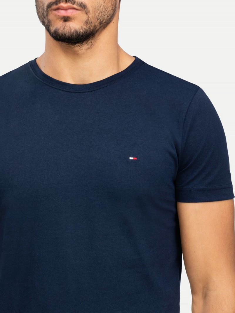 Tommy Hilfiger Essential Bomull T-shirt Herr Marinblå | 296-UIPTXZ