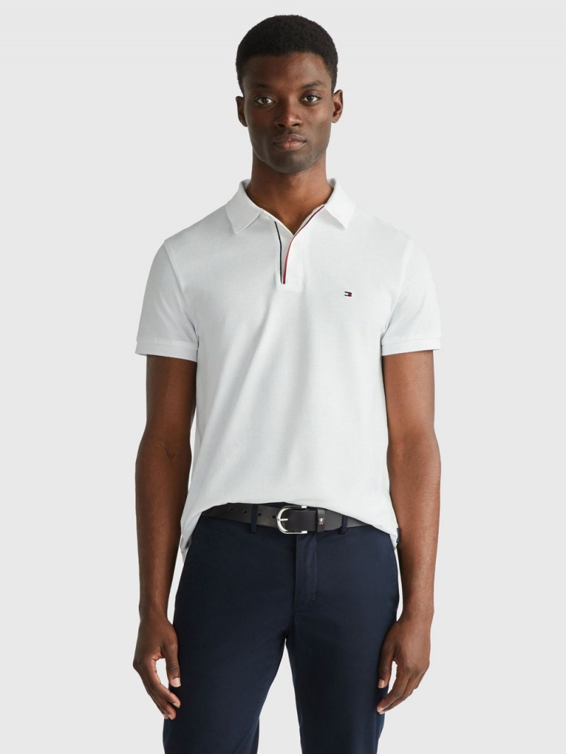 Tommy Hilfiger Essential Detail Slim Piketröja Herr Vita | 365-OHGTFJ